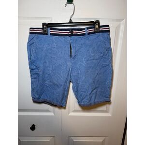 Tallia Sport Men's Paisley Print Golf Chino Shorts Blue Size 34